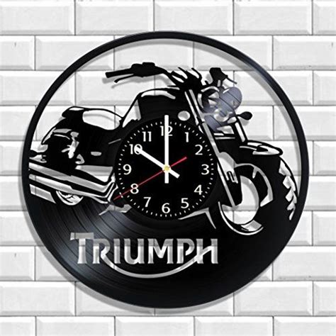 Art Vintage Triumph Motorcycles Design Vinyl Record Wall Clock Triumph