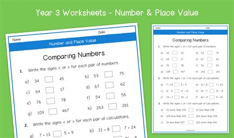 Year Comparing Numbers Using Greater Than And Less Than Signs