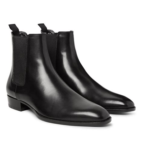 Saint Laurent Polished-leather Chelsea Boots in Black for Men | Lyst