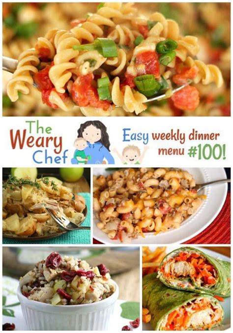 Easy Weekly Dinner Menu 100 Thank You To My Fabulous Readers The Weary Chef