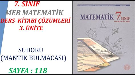 Sinif Matemat K Ders K Tabi Sudoku Mantik Bulmacasi Sayfa