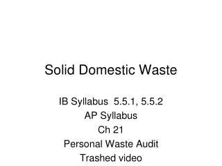 Ppt Domestic Solid Waste Management In Hong Kong Powerpoint