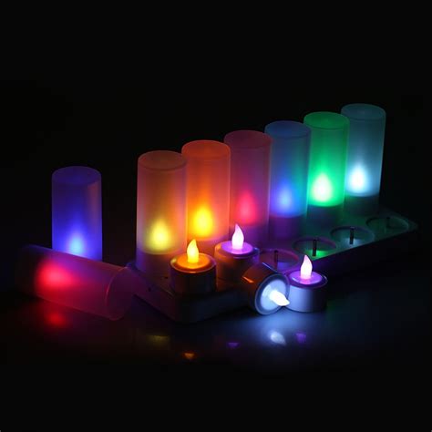 Conjunto de 12 controle remoto recarregável chá luz led velas fosco