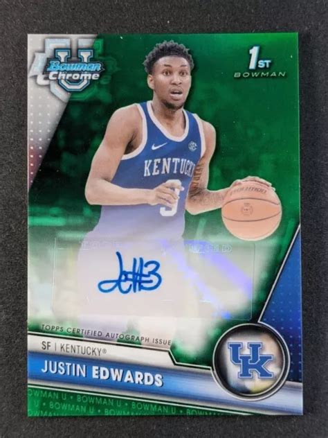 Bowman Chrome University Justin Edwards Vert Auto Re Rc