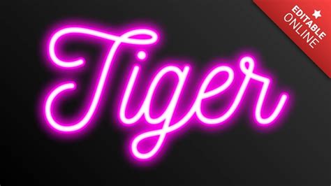 Tiger 3D Neón Rosa Generador de Efectos de Texto