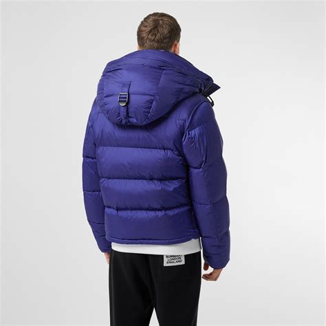 Detachable Sleeve Hooded Puffer Jacket In Dark Cobalt Blue Men Burberry