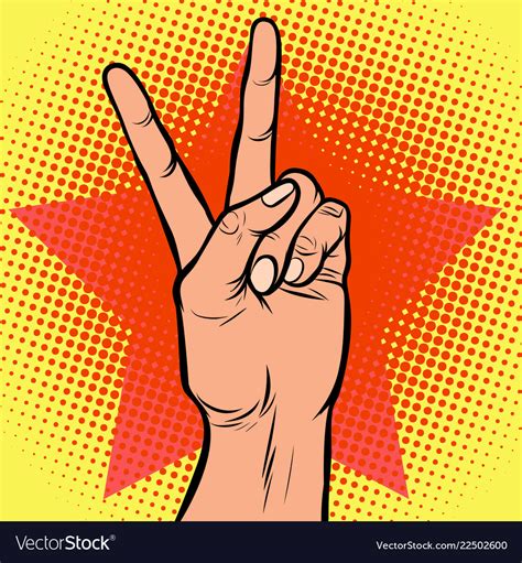 Hand Victory Gesture Royalty Free Vector Image