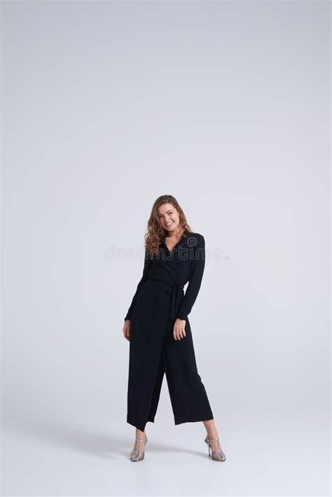 Attractive Brunette Model Posing At Camera Stock Image Image Of Happy Slim