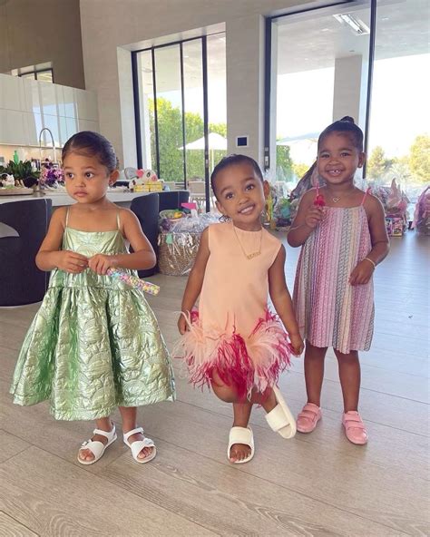 Kim kardashian shares silly photos of her daughter chicago with nieces stormi and true the ...