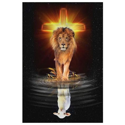 The Lion Of Judah And The Lamb Of God Canvas Wall Art Teehall Live Creatively Jesus Art