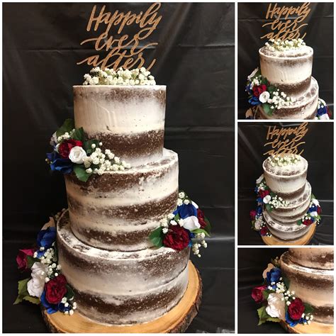 Dark Chocolate Naked Wedding Cake