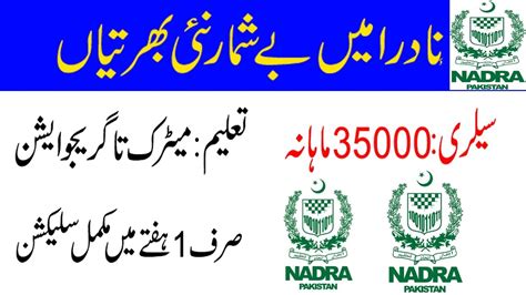 Nadra Government Jobs Data Entry Executive And Security Guard