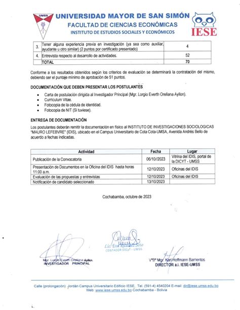 Convocatoria Contratación De Servicio De Apoyo Técnico Para Monitoreo