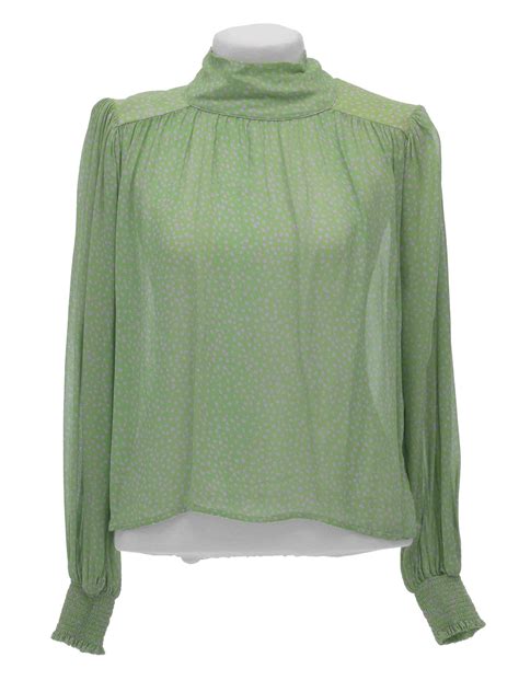 Shoulder Blusa Verde Estampada Troc