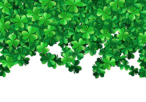 Saint Patricks Day Green Clover Leaves Or Shamrocks Isolated Stock Vector Illustration Of