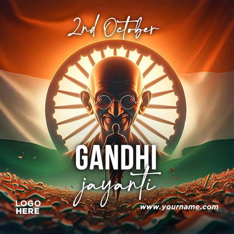 PSD Gandhi Jayanti poster template | Premium AI-generated PSD