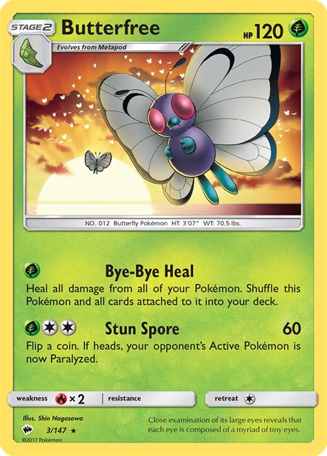 Butterfree 3 Burning Shadows 2017 Pokemon Card