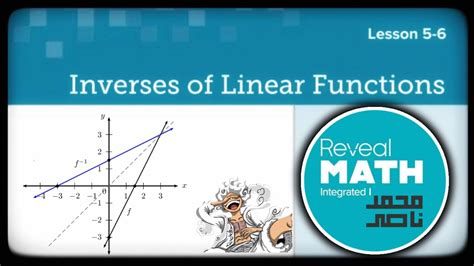 Reveal Math Integrated 1 L 5 6 Inverses Of Linear Functions Youtube