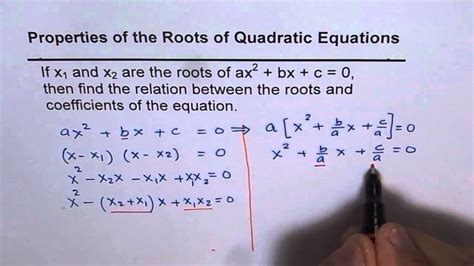 Properties Of Quadratic Roots Youtube