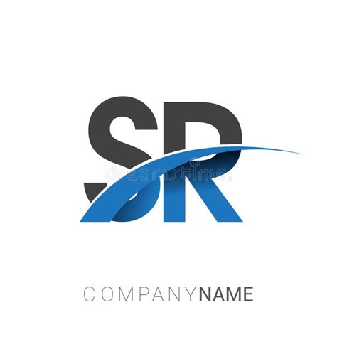 Initial Letter Sr Logotype Company Name Colored Blue And Grey Swoosh