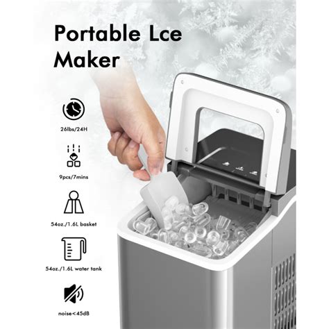 26lbs 24h Portable Countertop Ice Maker Machine With Scoop Appravo