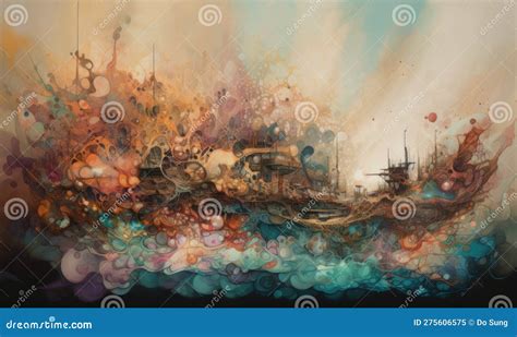 Dreamy Surreal World Painting Stock Illustration - Illustration of ...