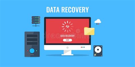 Data Backup Data Recovery And Restoration And Security Process Flat