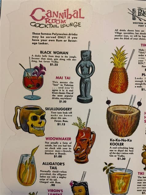 Vintage Tiki Restaurant Drink Menu Art Etsy