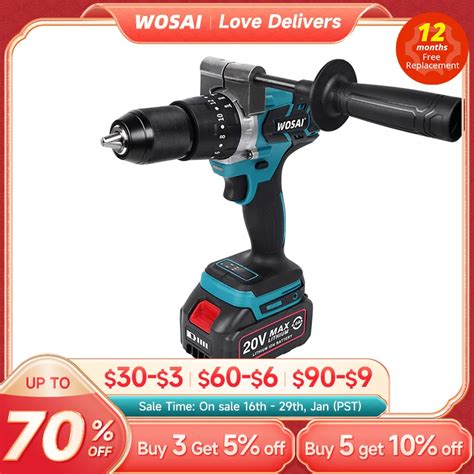 WOSAI 20V Brushless Electric Drill 20 Torque 115NM Cordless Screwdriver