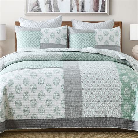 Bedduvit King Size Quilt Set 100 Cotton Summer Green Floral Real