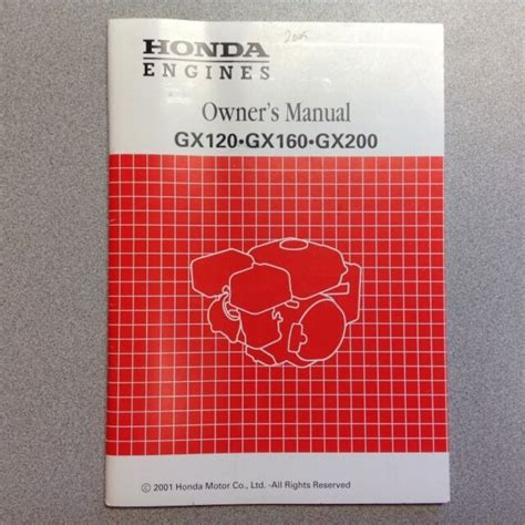 Honda Engines Gx120 Gx160 Gx200 Operators Manual Ebay