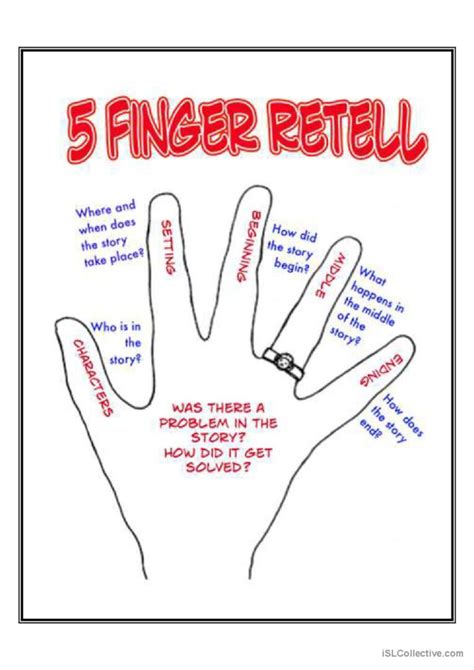 5 Finger Retell: English ESL worksheets pdf & doc