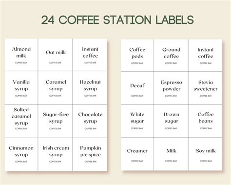 Coffee bar labels coffee station stickers for containers | Etsy Rad ...