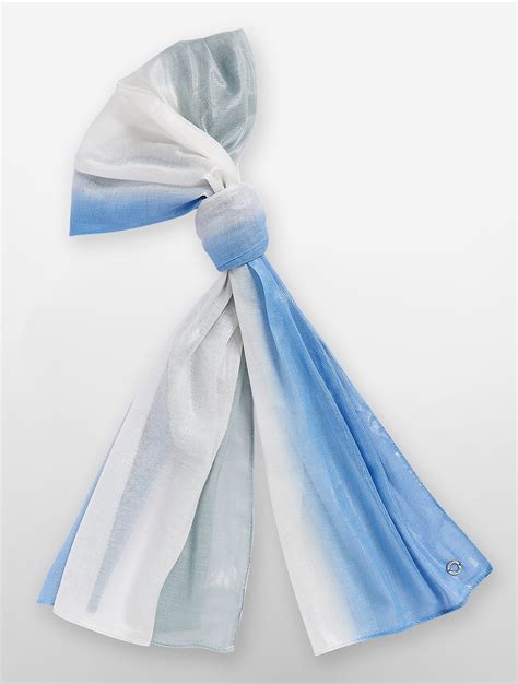 Lyst Calvin Klein White Label Lurex Dip Dye Scarf In Blue