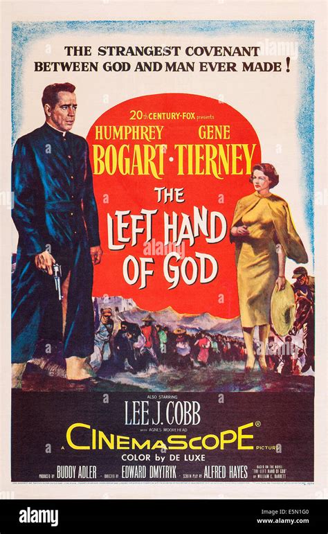 THE LEFT HAND OF GOD, US poster art, from left: Humphrey Bogart, Gene ...