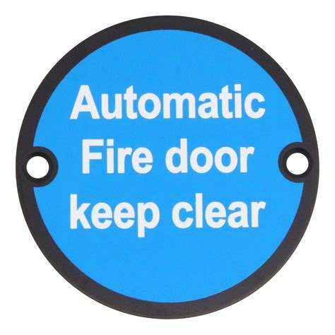 Circular Disc Fire Door Signage - 76mm x 1.5mm - Screw Fixed