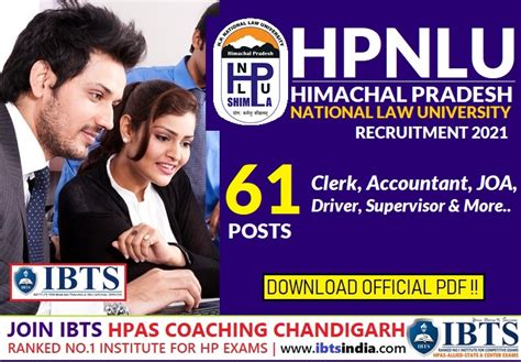 HPNLU Shimla Recruitment 2021 61 Clerk Accountant JOA Other Posts