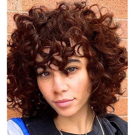 Amazon Elim Curly Wigs For Black Women Mixed Brown Short Kinky