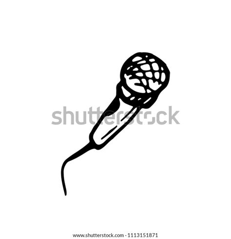 Handdrawn Microphone Doodle Icon Hand Drawn Stock Vector Royalty Free