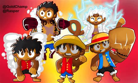 Monkey D. Luffy in BTD6 style with all 5 gears SPOLIER for later Gears ...