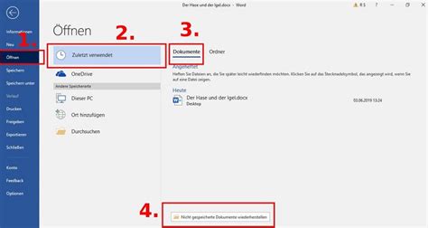 Nicht Gespeicherte Word Datei Wiederherstellen Nach Dem Herunterfahren