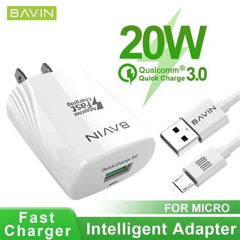 Hy Original Bavin Pc Qc Fast Charger Max Qualcomm Usb Wall