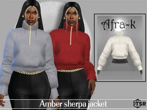 The Sims Resource Amber Sherpa Jacket Sherpa Jacket Jackets Cozy Outfit