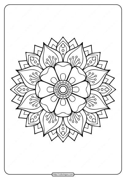 Free Printable Adult Floral Mandala Coloring Page I Maleb Ger