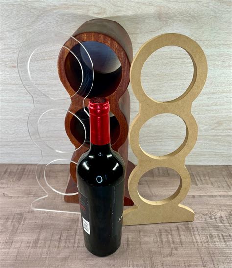 3 Bottle Wine Rack Router Template Clear Cast Acrylic Or Mdf