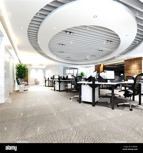 3d Render Of Modern Working Office Stock Photo Alamy