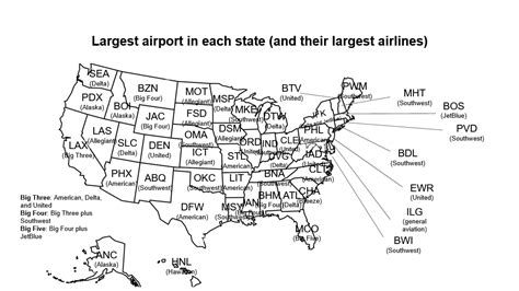 Largest Airport In Each State R Mapporn