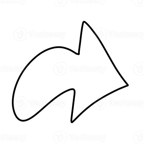 Share Arrow Hand Drawn Organic Line Doodle Png