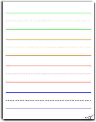 Printable Lined Kindergarten Paper