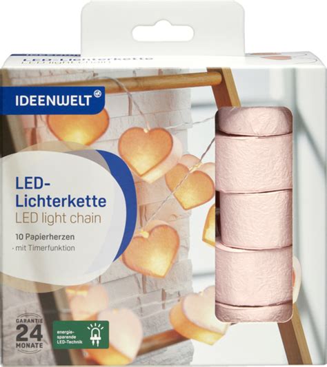 Ideenwelt Led Lichterkette Papierherzen Rose Von Rossmann F R